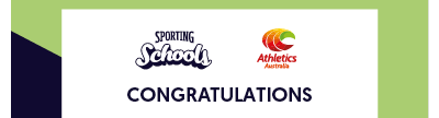 Download student participation certificates - has Sporting Schools logo, Athletics Australia logo and the text Congratulations