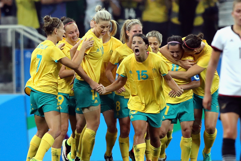 The Australian Women's Football team during the Rio 2016 Olympic Games.