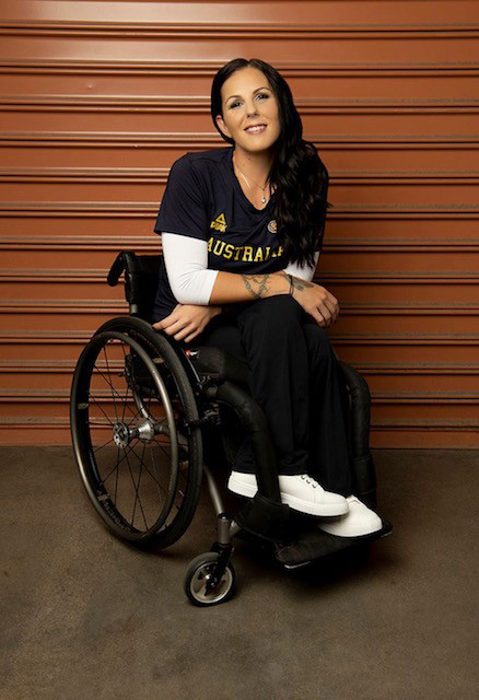 Natalie Curtis in her basketball chair.