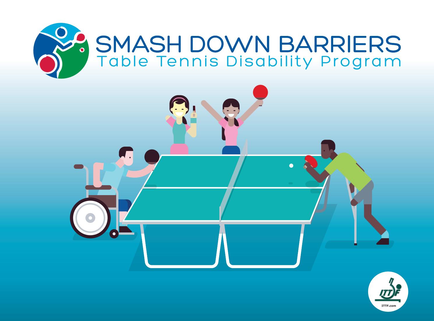 "Smash down barriers table disability program"
