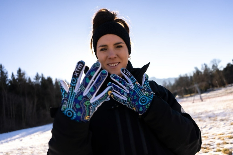 Bree Walker posing with gloves