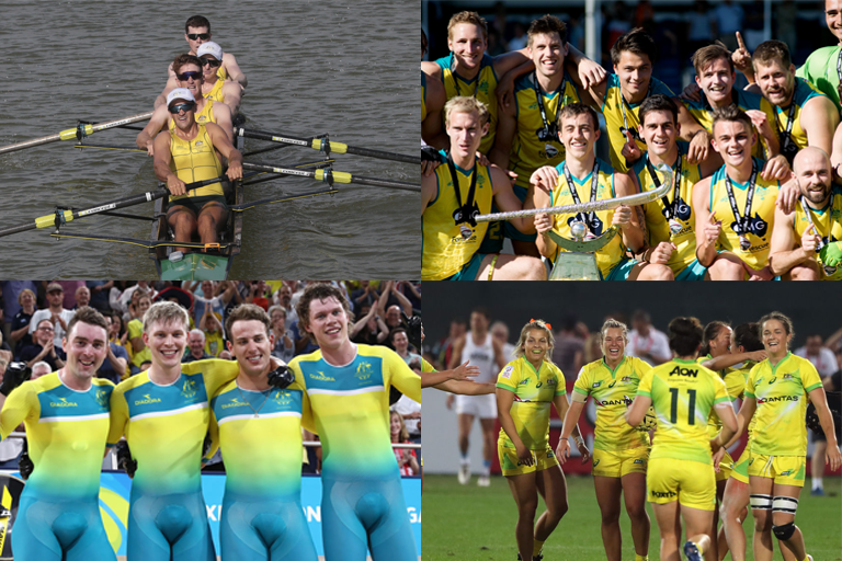 Australian Rowing men's fours, the Kookaburras hockey team, Australian Women's Sevens and the Australian Men's Cycling 4000m Pursuit team.