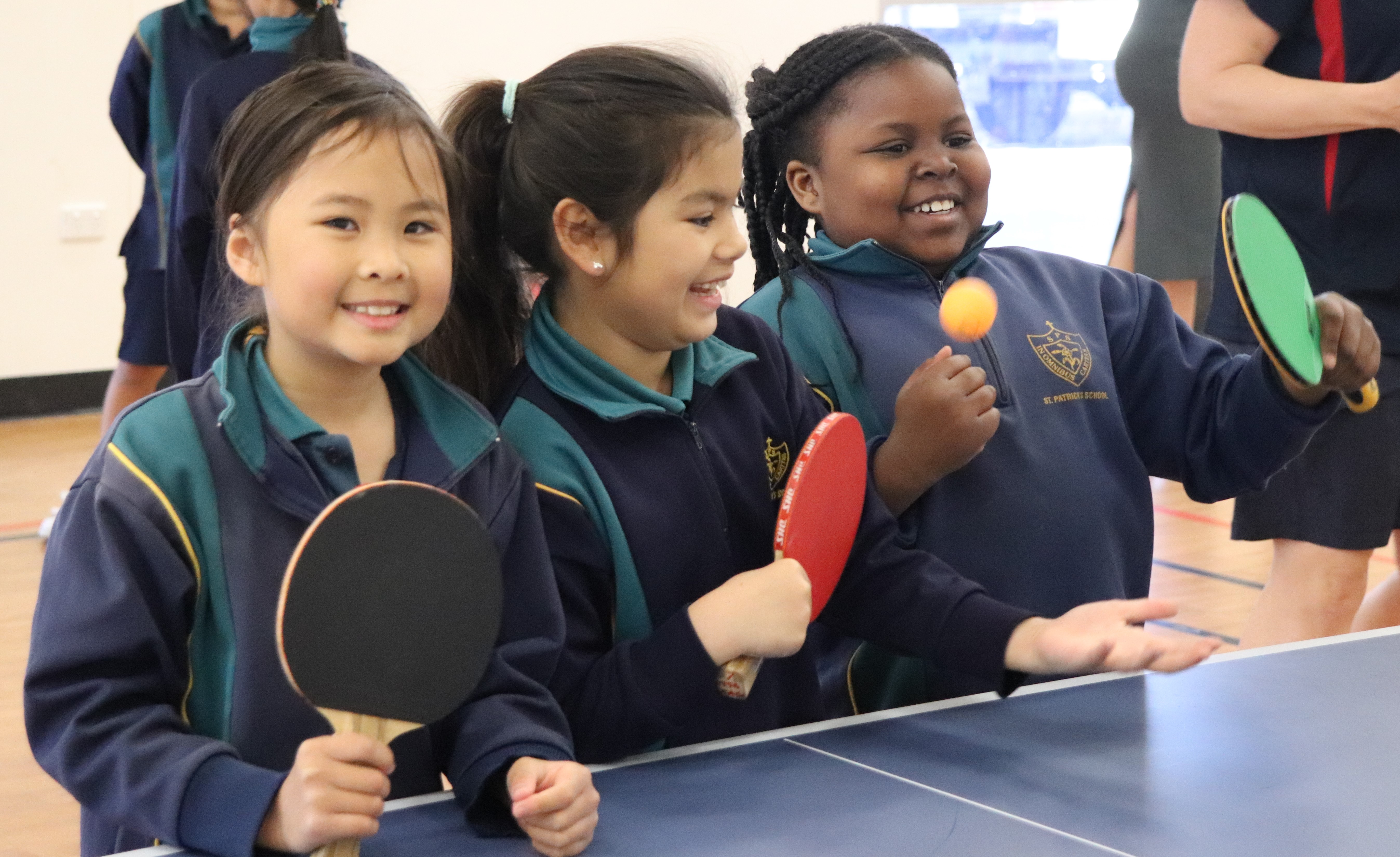 Children playing table tennis