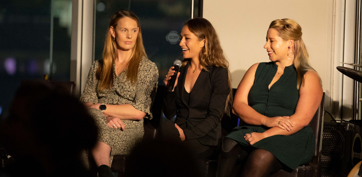 Elite athletes Alyce Wood, Jemima Montag and Monique Murphy presenting at the Congress