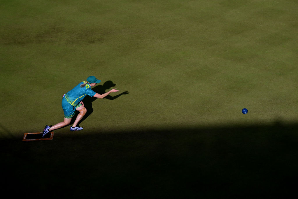 Australia's Ellen Ryan competing in bowls at the 2022 Commonwealth Games
