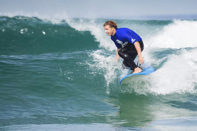 A man surfing