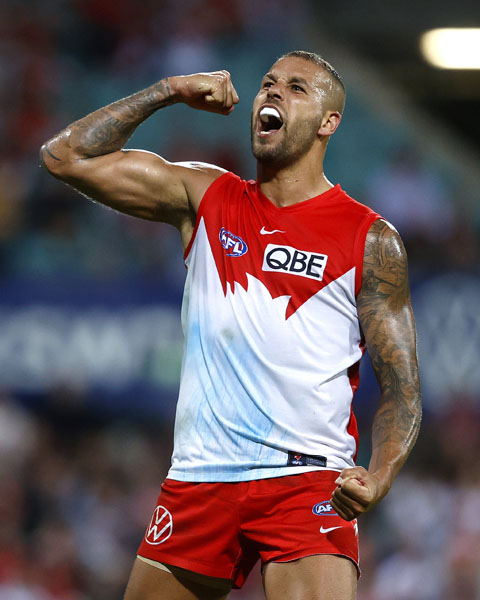 Buddy Franklin playing for the Sydney Swans