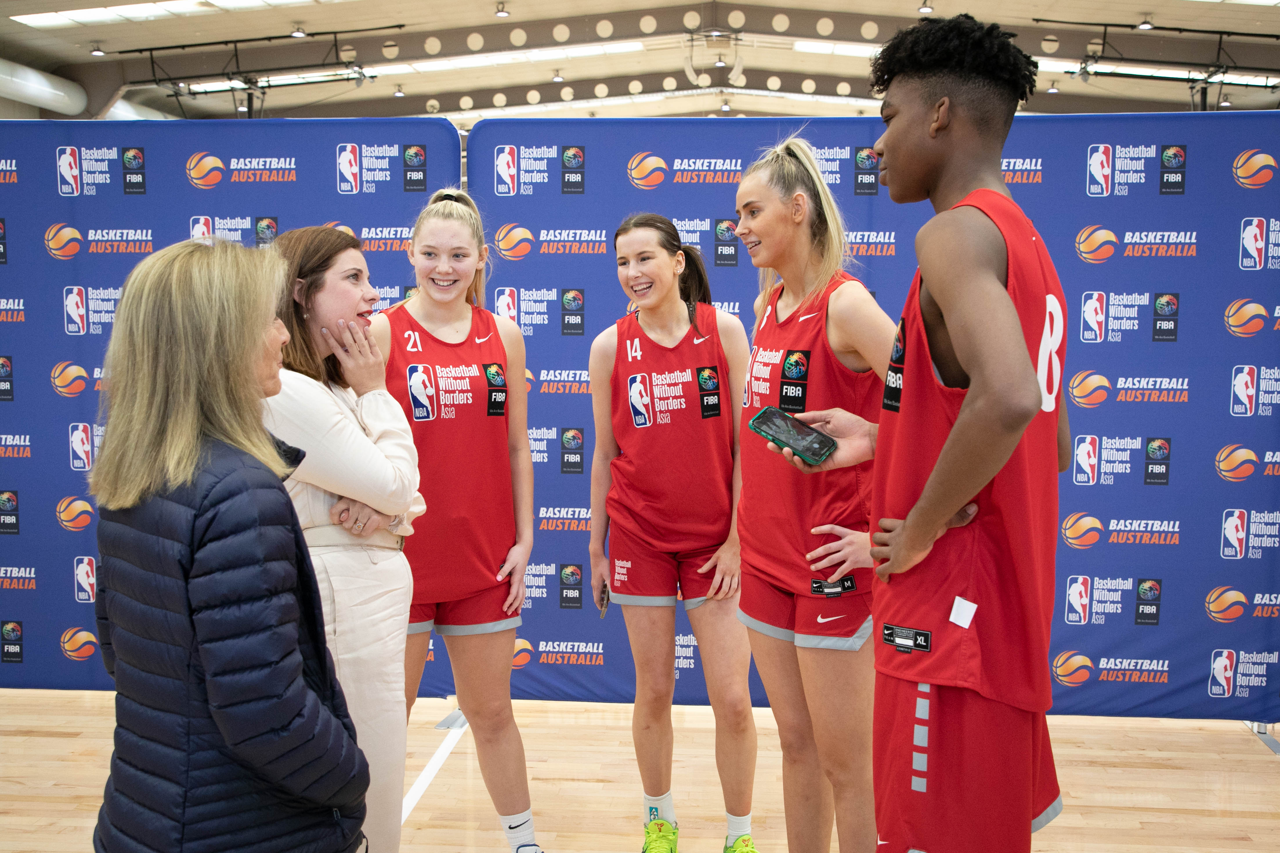 Australia’s Minister for Sport, The Hon. Anika Wells MP, and U.S Ambassador Caroline Kennedy at the 2022 NBA Basketball Without Borders at the Australian Institute of Sport.