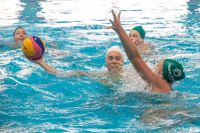 The Aussie Stingers Water Polo team trains at the AIS