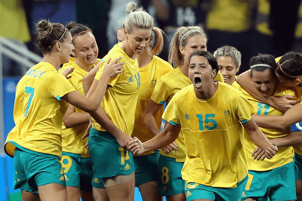 Australian Women's Football Team the Matildas in action.