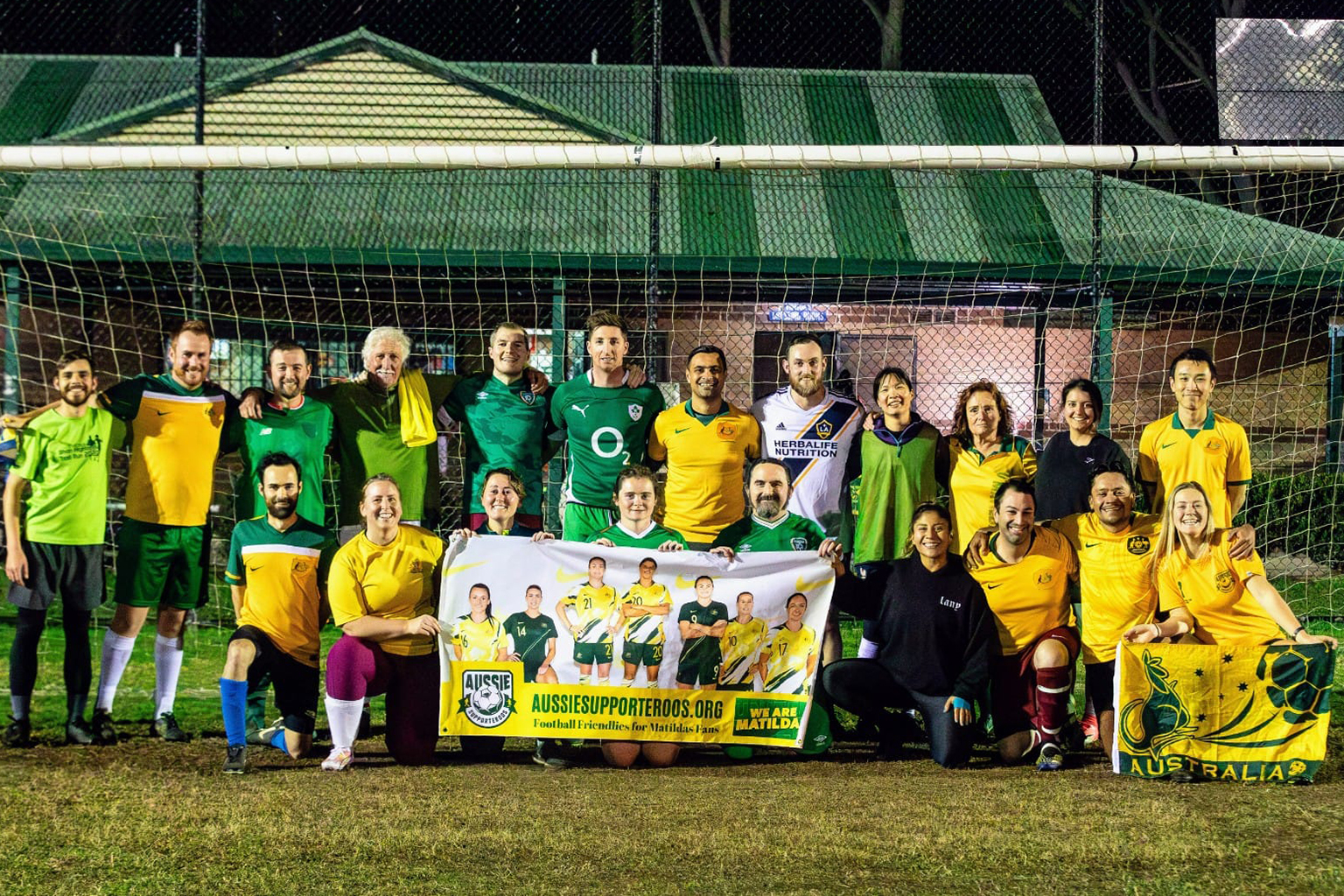 A group of Supporteroos players gathered for a team photo