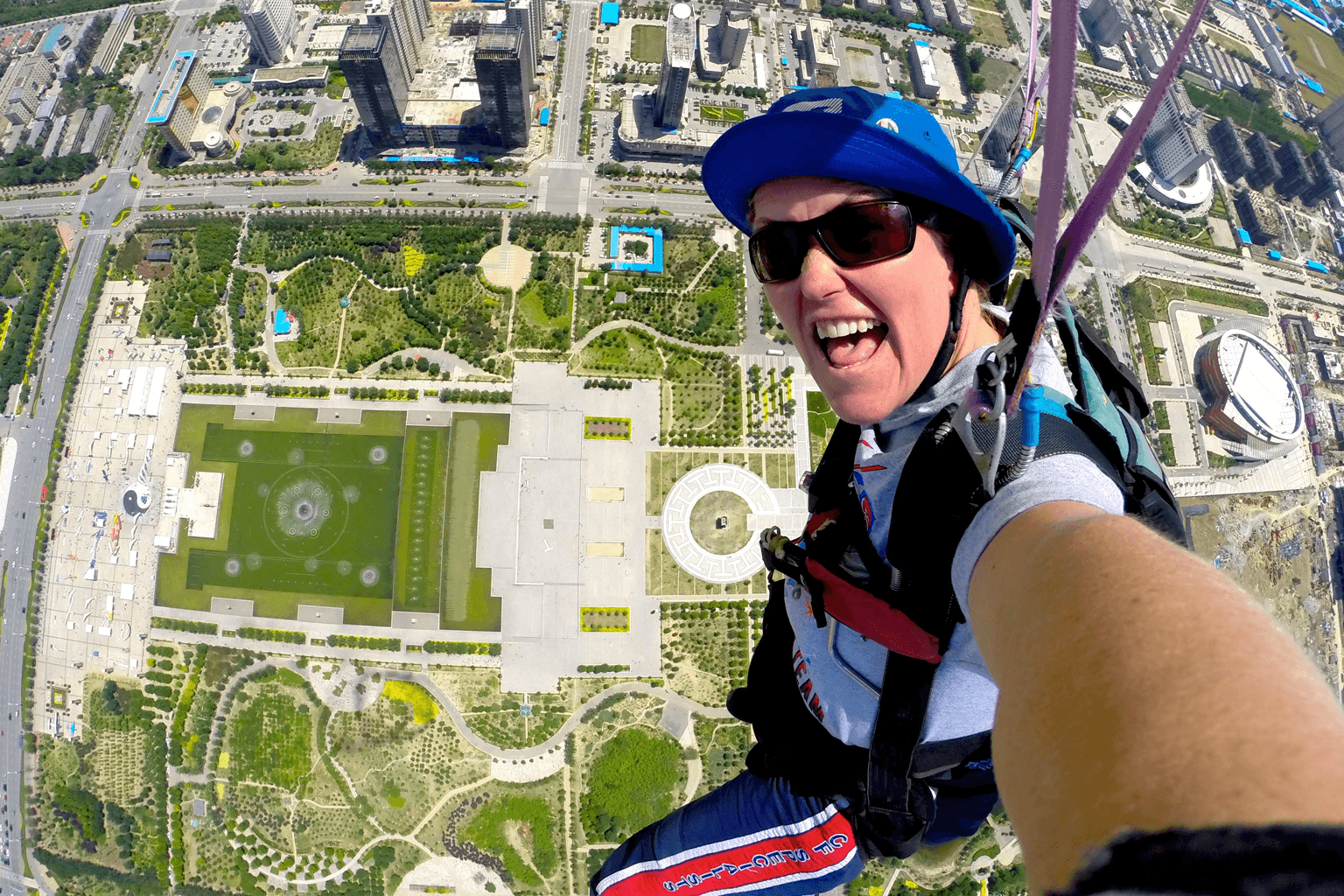 Jules McConnel OAM skydiving in China