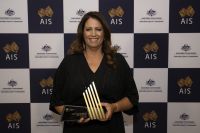 Nicole Williams with her ASPAs volunteer of the year trophy