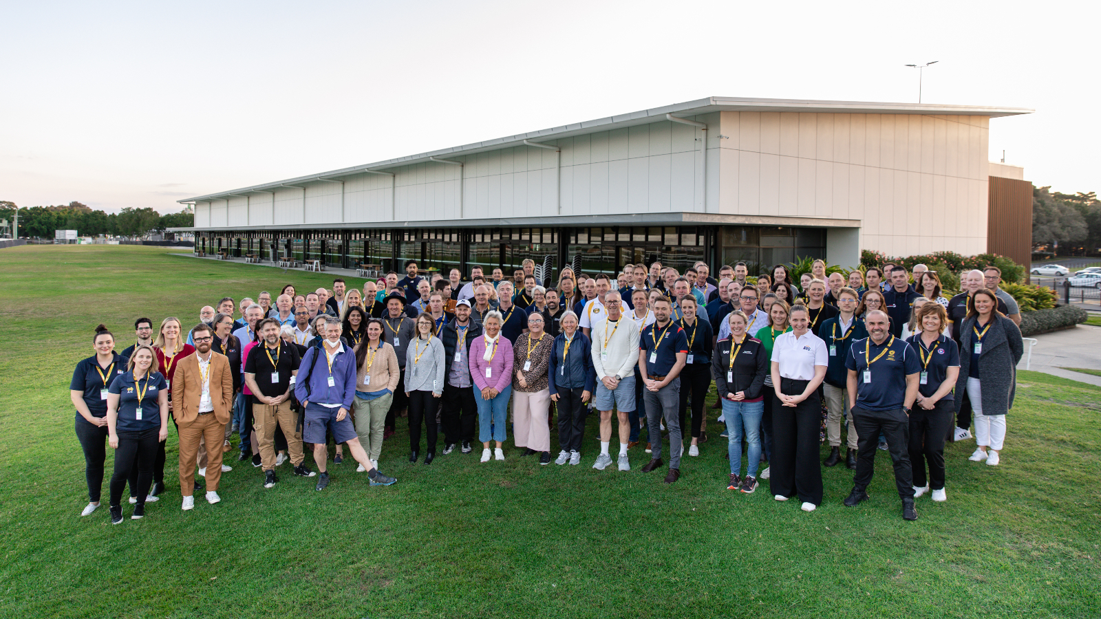 Attendees from the Community Coaching Conference gather for group picture